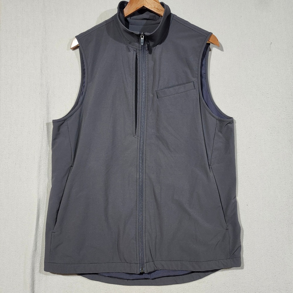 Duluth Trading Co Mens Gray AKHG Full Zip Softshell Vest YKK Hardware Size M